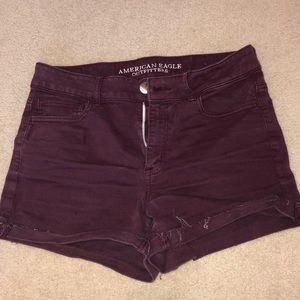 American Eagle Maroon Super Stretch Shorts